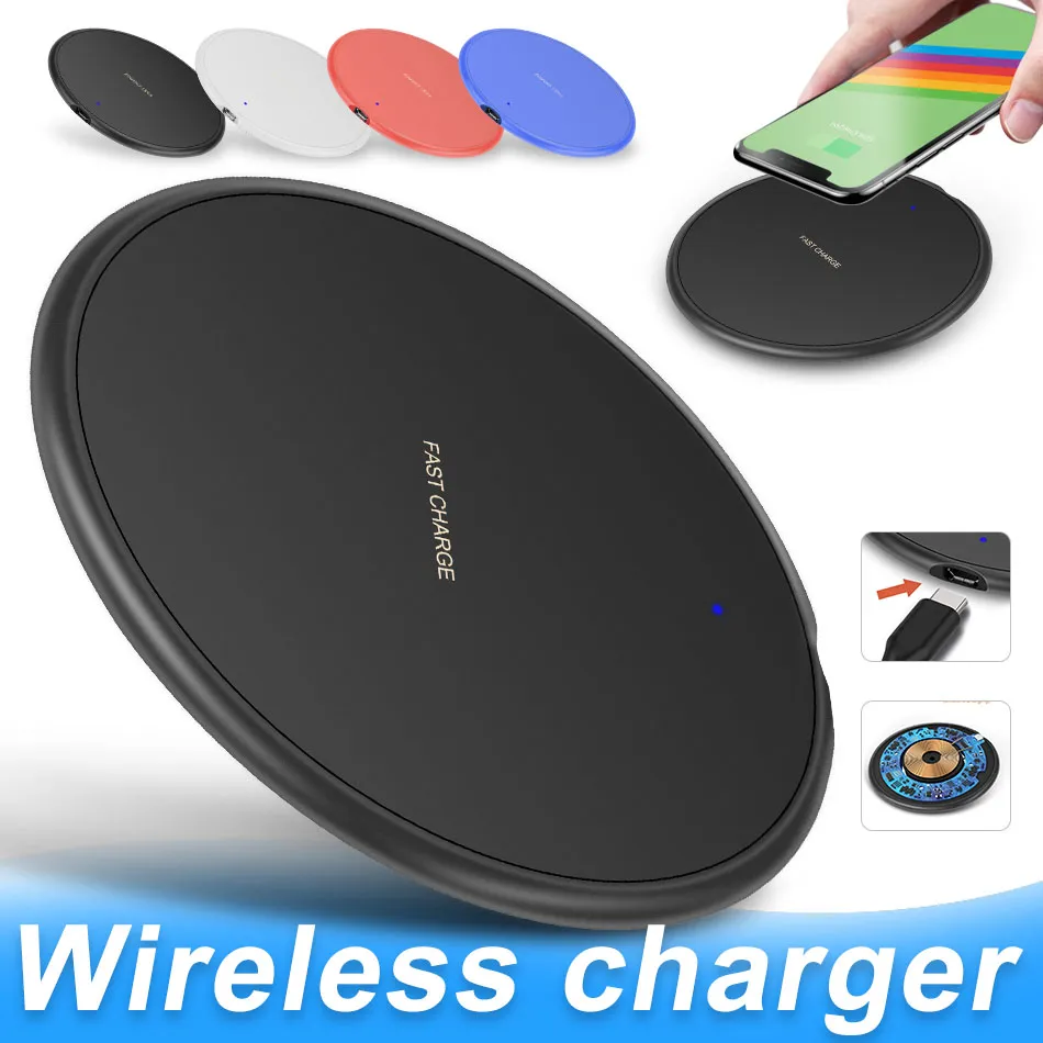 10W Fast Wireless Charger för iPhone 14 13 12 11 Pro Max XS XR X 8 Plus USB Qi laddningsplatta för Samsung S23 S22 Plus Ultra in Retail Box