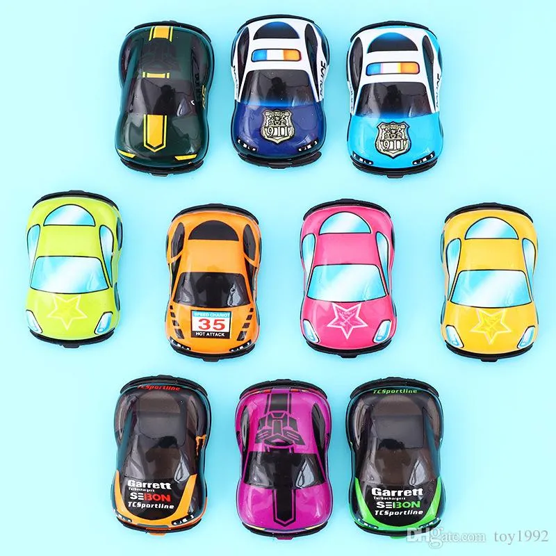 35pcs / lot Brinquedos dos desenhos animados Plástico bonito Pull Voltar Cars Toy Cars para crianças Rodas Mini carro modelo Funny Kids Brinquedos para meninos das meninas