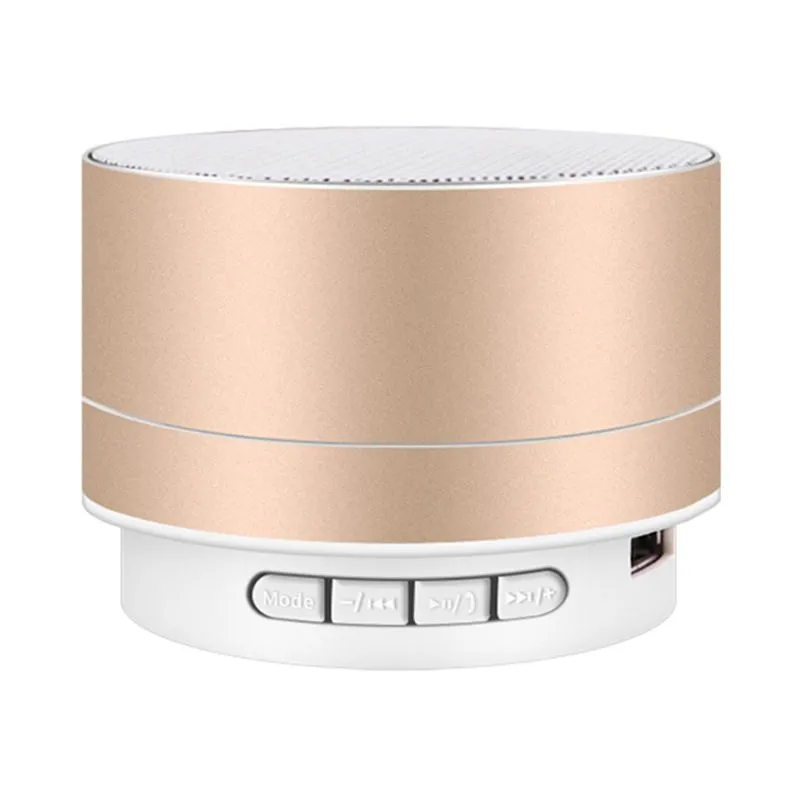 Mode Bluetooth Speaker Metal Draadloze Draagbare Mini met Microfoon Handvrije oproep LED TF-kaart Kleine stalen pistool A10