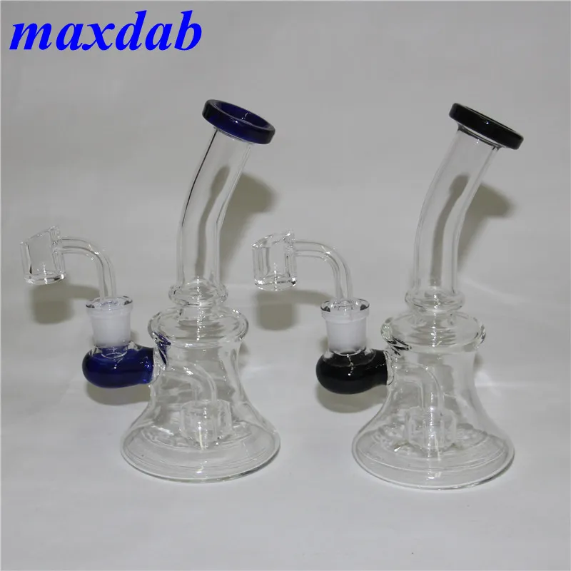 Kleurrijke dikke glazen waterpijp beker Bongs Hookah met percolator 7,4 inch Mini Oil Rig Bong Quartz Banger Bowl Handpijpen