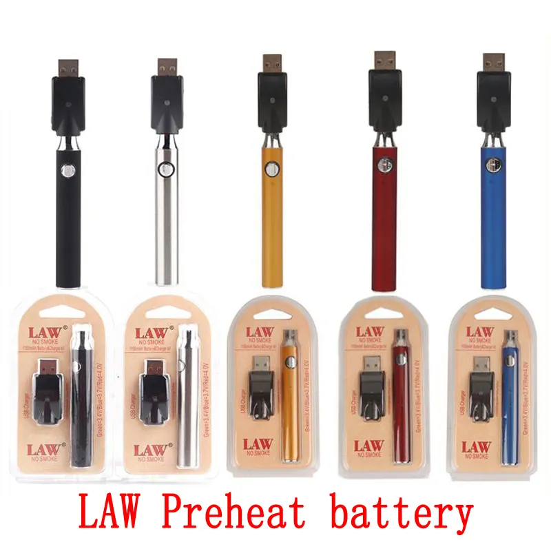 Wet voorverwarmen 510 batterij 350/650/900 / 1100mAh variabele spanning 4.0-3.7-3.4V met draadloze USB-oplader VV Voorverwarm Vape Pen