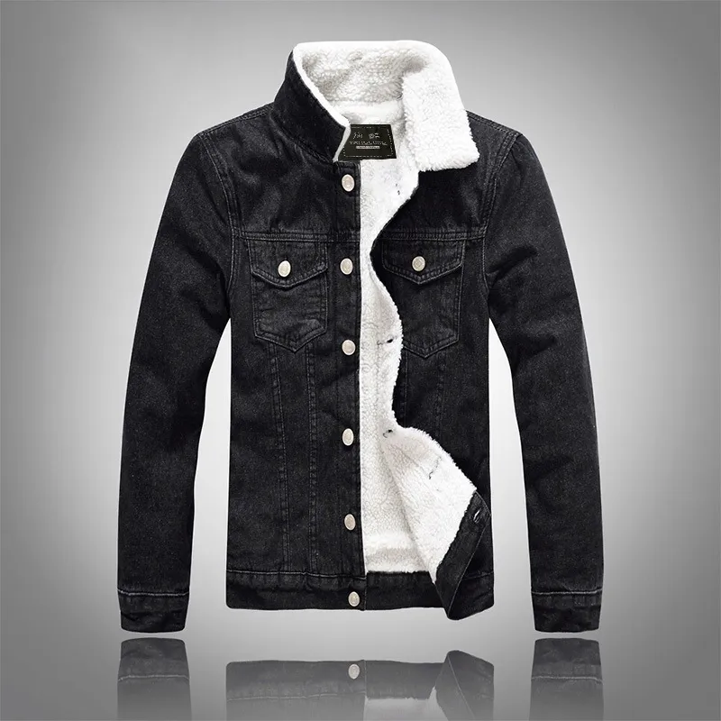 Mens slim fit black denim jacket cheap