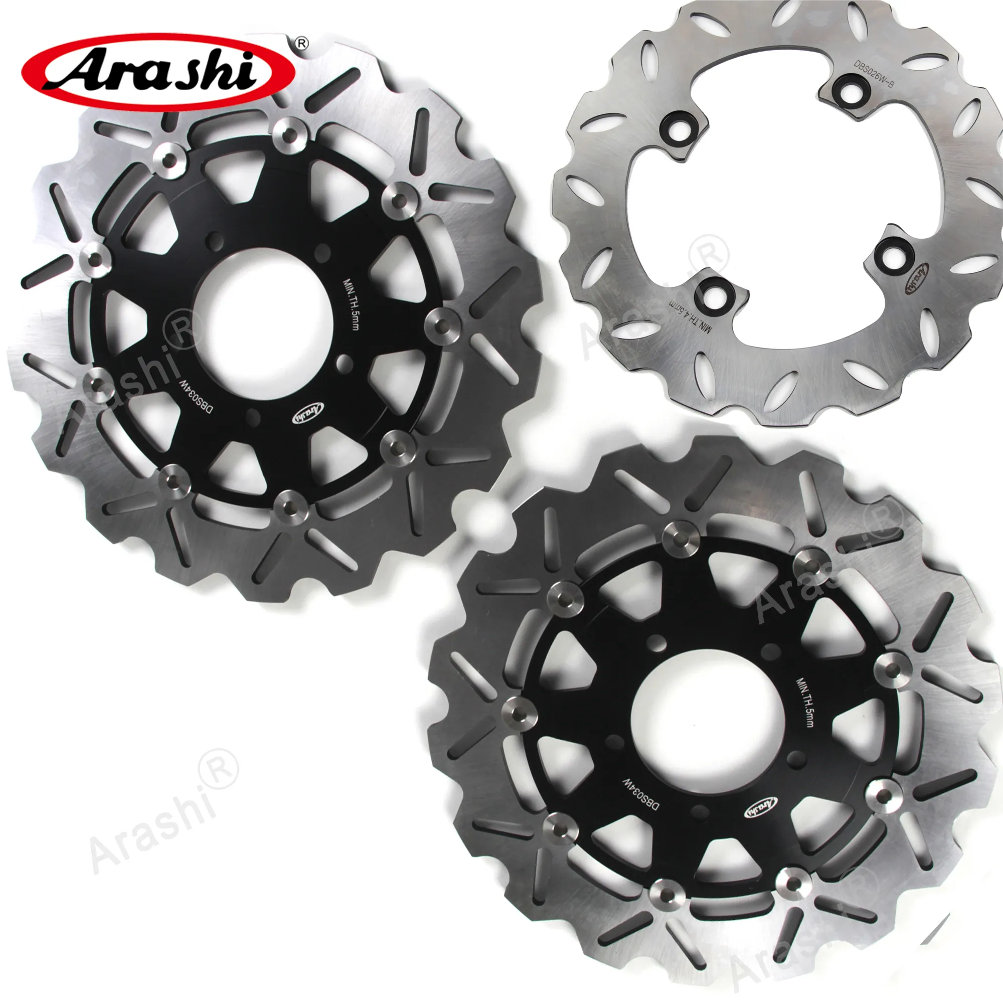 ARASHI Versys 650 Front Rear Brake Rotors Disk Disc Kit For Kawasaki Versys650 2007 - 2014 2013 2012 2011 2010 2009 2008 ER6N