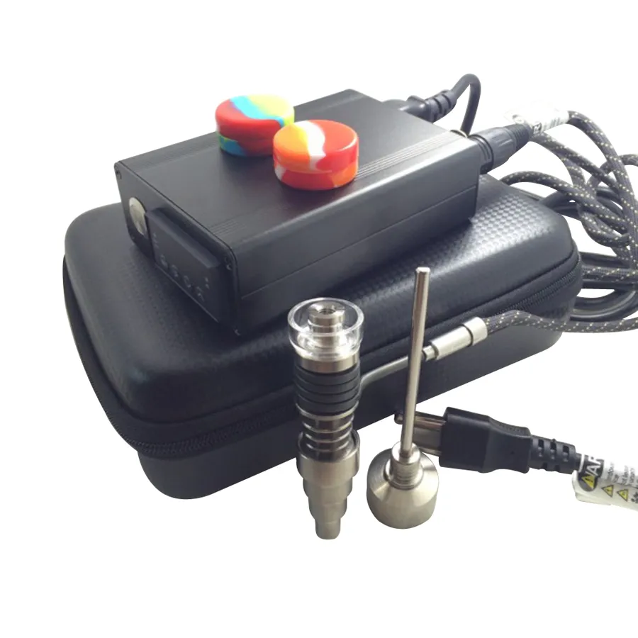 Tiネイル蒸気ワックスドライハーブ電子温度コントローラーコントローラーボックスの携帯用小型e dabネイルキットガラス骨ヴァーコードD DABネイル