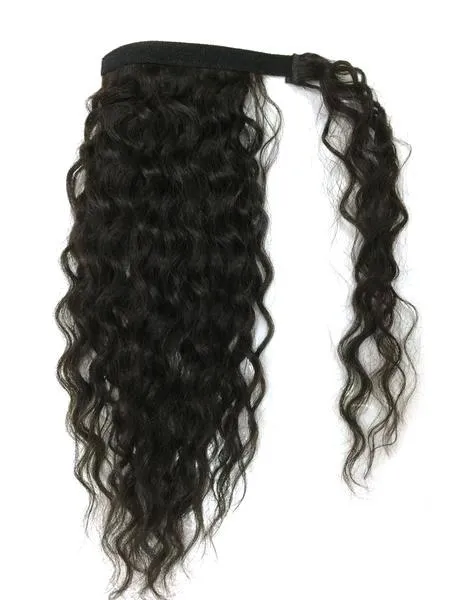 120g longo cabelo encaracolado rabo de cavalo pedaço de cordão envolver em torno de clips rabo de cavalo preto lado extensões de cabelo encaracolado frete grátis parte DHL