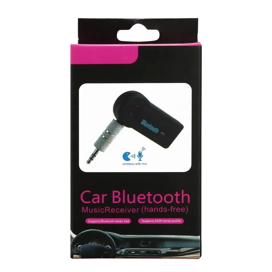 Adaptateur de voiture Bluetooth Récepteur Transmetteur 3,5 mm Aux Stéréo Sans fil USB Mini Audio Musique reçue pour téléphone intelligent MP3 avec emballage de vente au détail