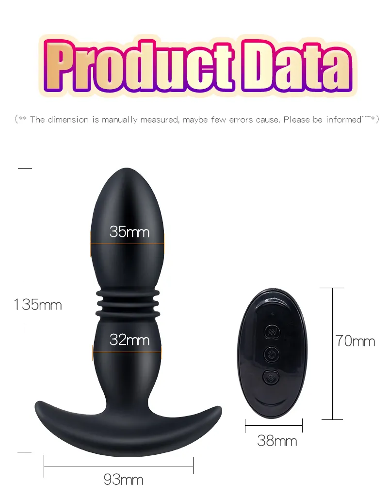 Plug anale a spinta con telecomando per stimolazione prostatica_voghion.com