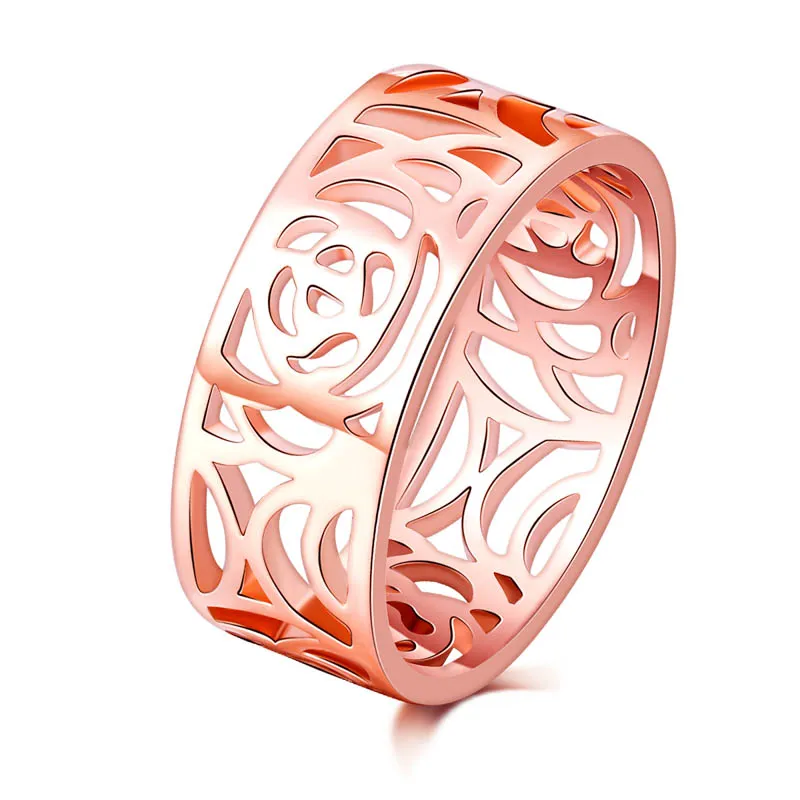 Rose plaqué or 925 bague en argent sterling sterling bow marine européen pandora style bijoux charme bague cadeau