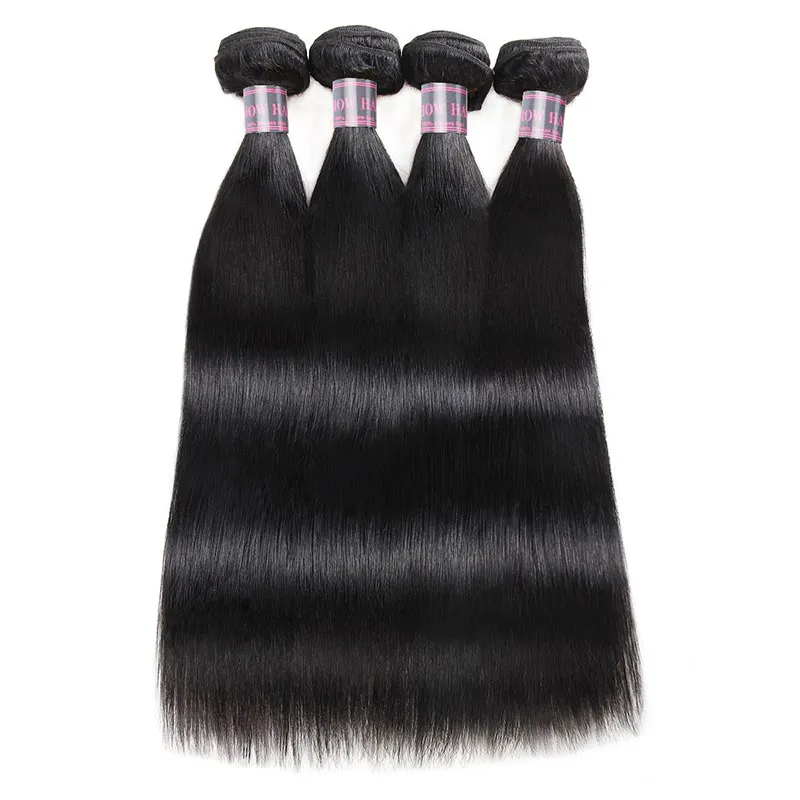 Ishow Bundles de cabelo humano brasileiro atacado 4 pcs peruano straight virgem weave extensões para mulheres todas as idades cor natural preta