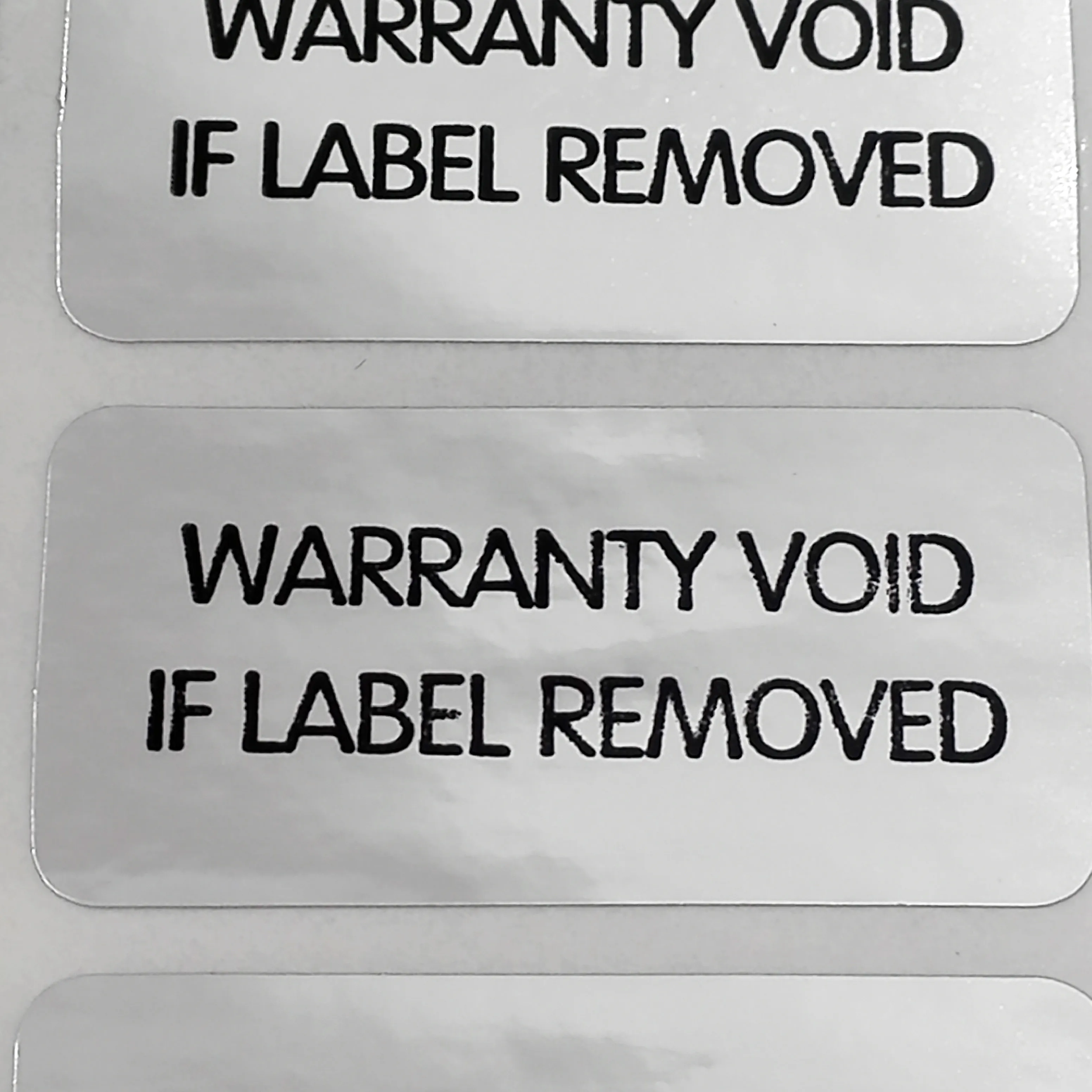 1200 Stück, 3 x 1,5 cm, Garantie erlischt, wenn das Etikett entfernt wird, manipulationssicherer Vinyl-Verpackungsetikettenaufkleber für die Sicherheit, Artikel-Nr. V32312P