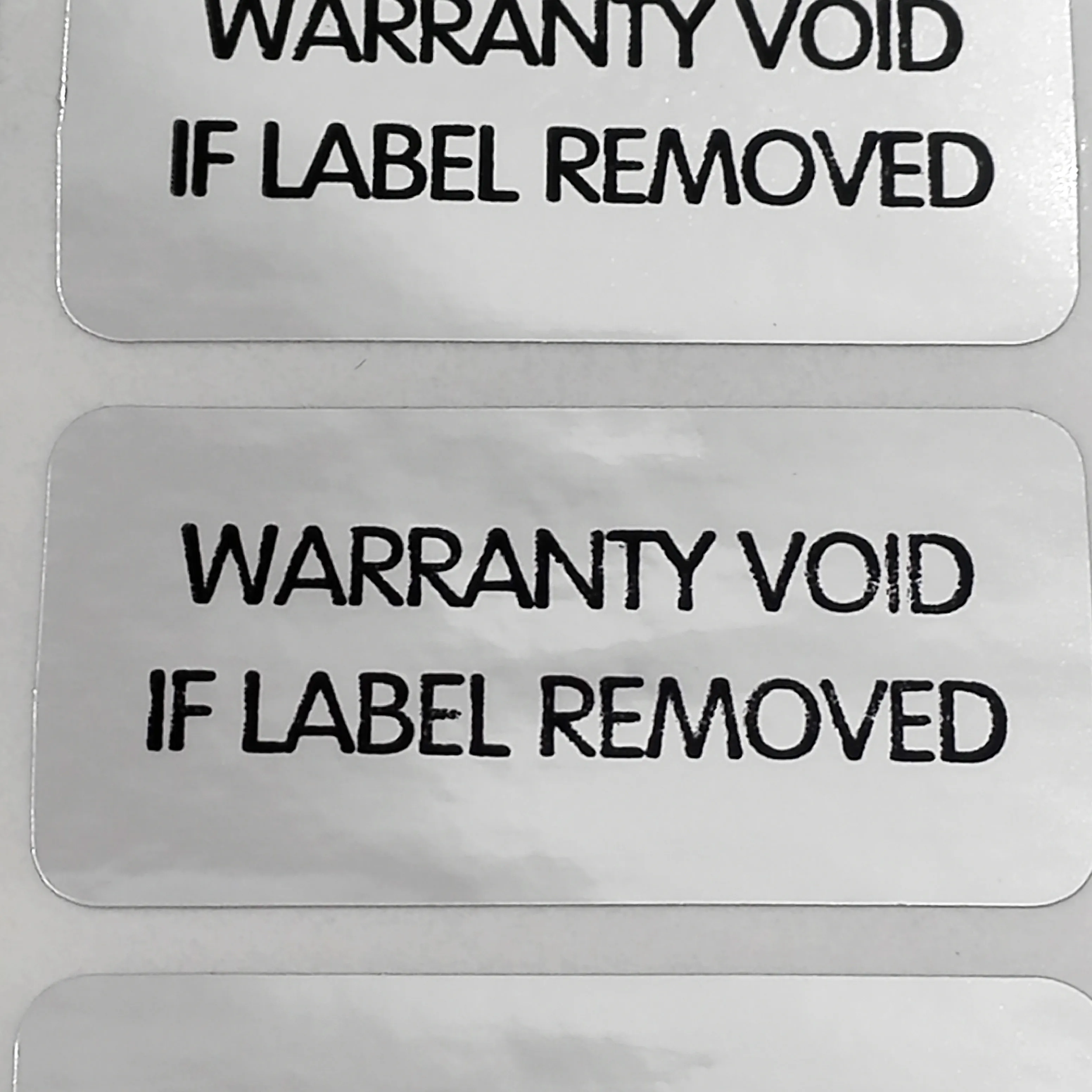 1200pcs 3x1 5cm WARRANTY VOID IF LABEL REMOVED vinyl tamper evident packaing label sticker for security Item No V32275y