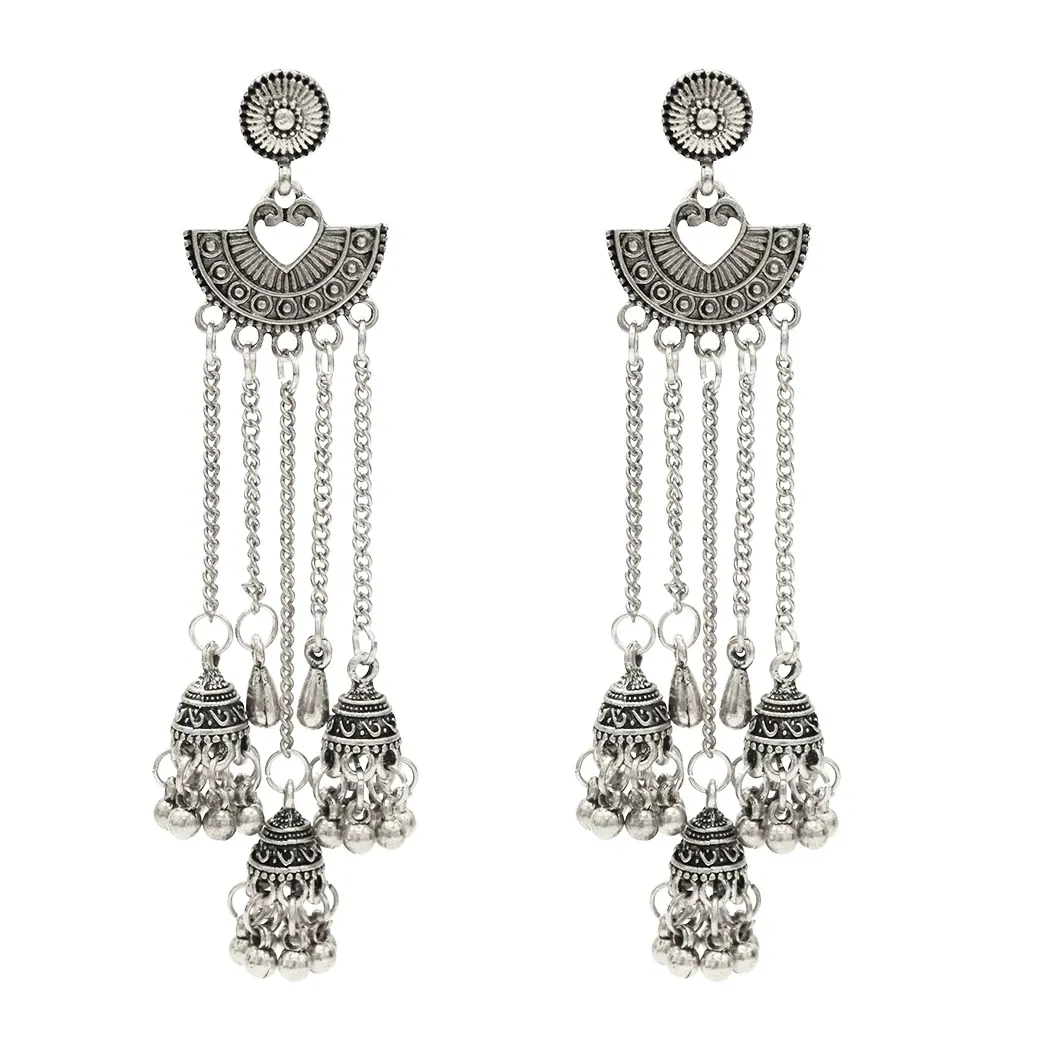 Buy Maati Peacock Antique Oxidized Earrings | Tarinika