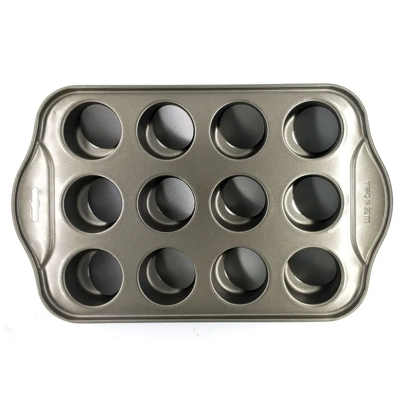 Verwijderbare bodem ronde muffin pannen 12 holes antis-stick cakevorm voor cake chocolade ei taart anderen bakken voedsel 13 ''