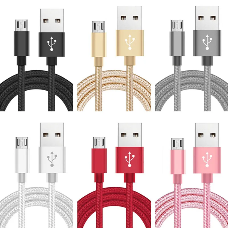 1M 2M 3M 3M typ C Micro USB Kabel Nylonowe metalowe kable stopowe dla Samsung S8 S11 S11 Note 10 HTC Android Telefon