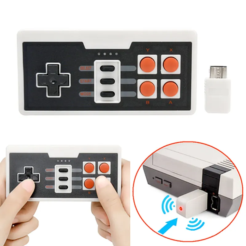 Manettes de jeu sans fil 2.4GHZ Joypad Joystick Controller pour NES Classic MINI Console accessoires à distance