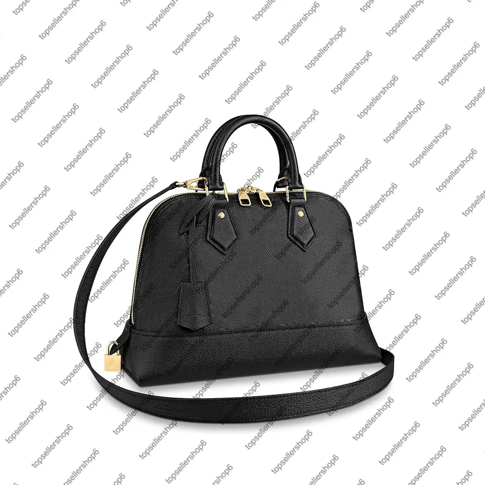 M44832 NEO ALMA BB PM Clutch präglad väska kohud läder dubbar topphandtag dam designer handväska messenger handväska crossbody axelväska väska