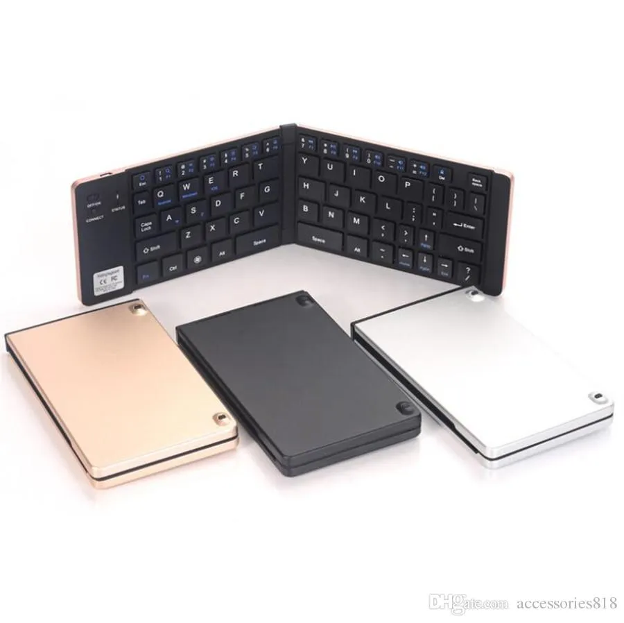 F66 Folding Mini Bluetooth Keyboard Metal Wireless Key Android Phone