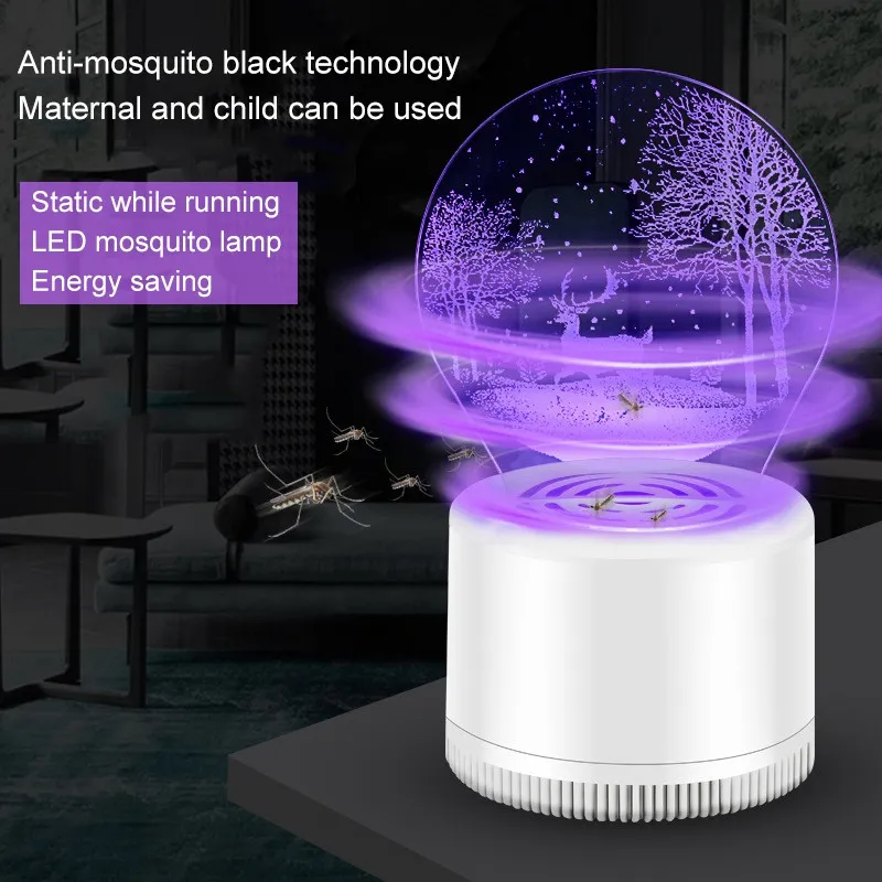 3D Mosquito Killer Lampe USB Électrique Anti Moustique Piège Led Lampe Acrylique Pest Radiationless Lumière Lampe