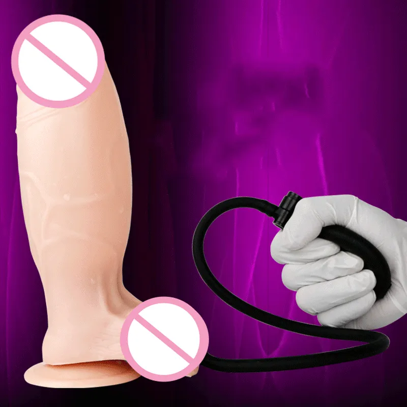 吸盤陰茎の巨大な膨脹可能なディルドの現実的な陰茎女性のための大人の大人の男性のための玩具のための玩具