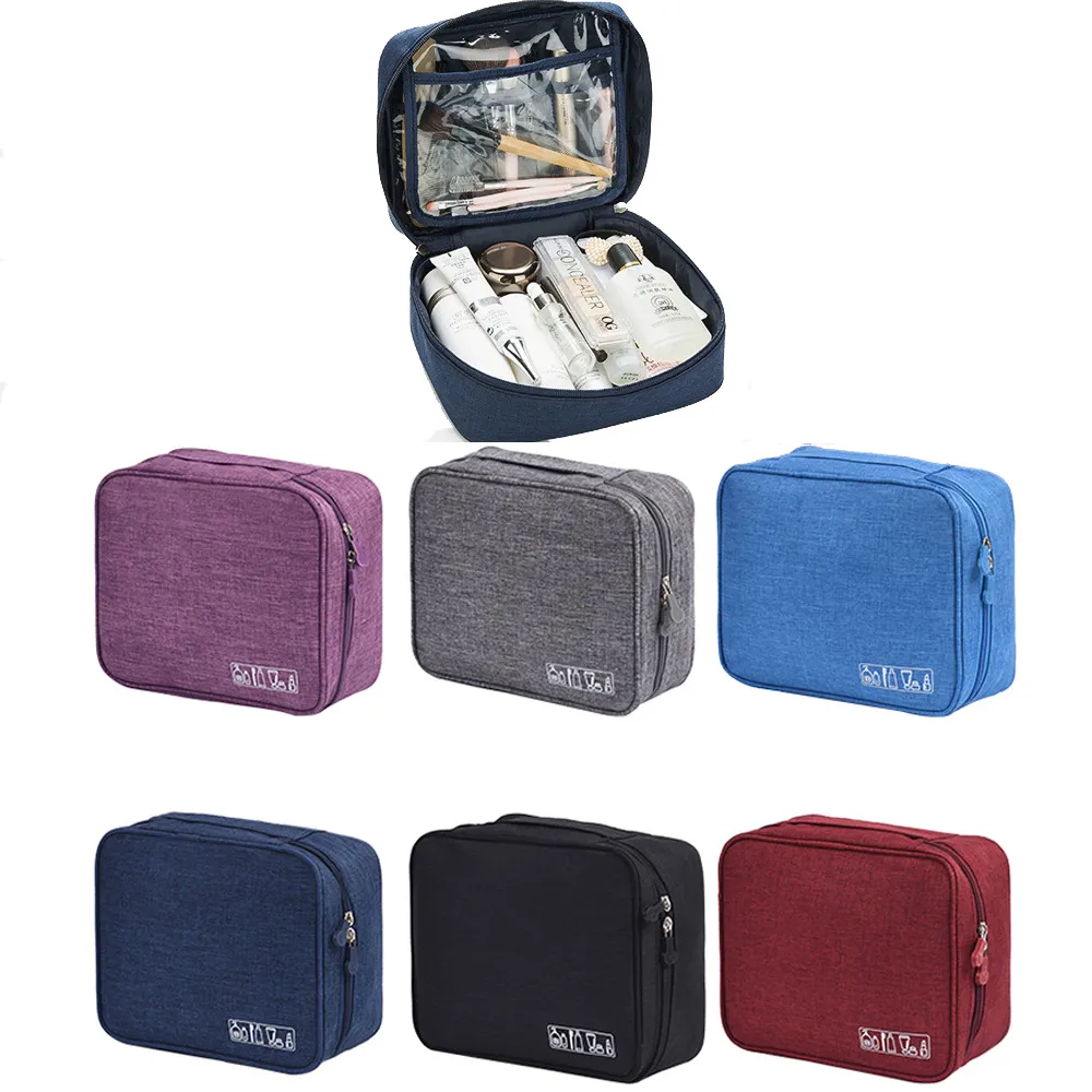 Borsa da toilette per borsa da trucco da donna ad alta capacità con borsa da viaggio portatile con cerniera Borsa cosmetica da donna con 6 colori Spedizione gratuita