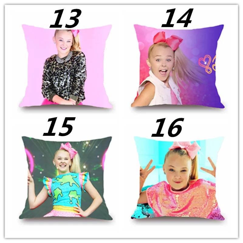 The Little Cute Girl Jojo Siwa JOJO SIWA Happy Pink Girl Printed Polyester Throw Pillow Cover Sofa Home Decor Pillowcase