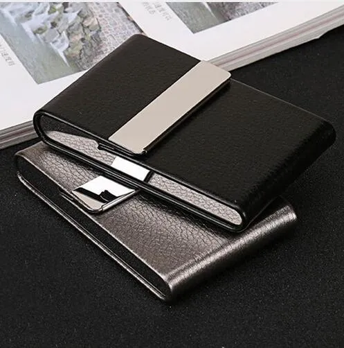 Smoking Accessories Cigarette Case Cigar Storage Box Stainless Steel Multifunction Card Cases PU Tobacco Holder GB283