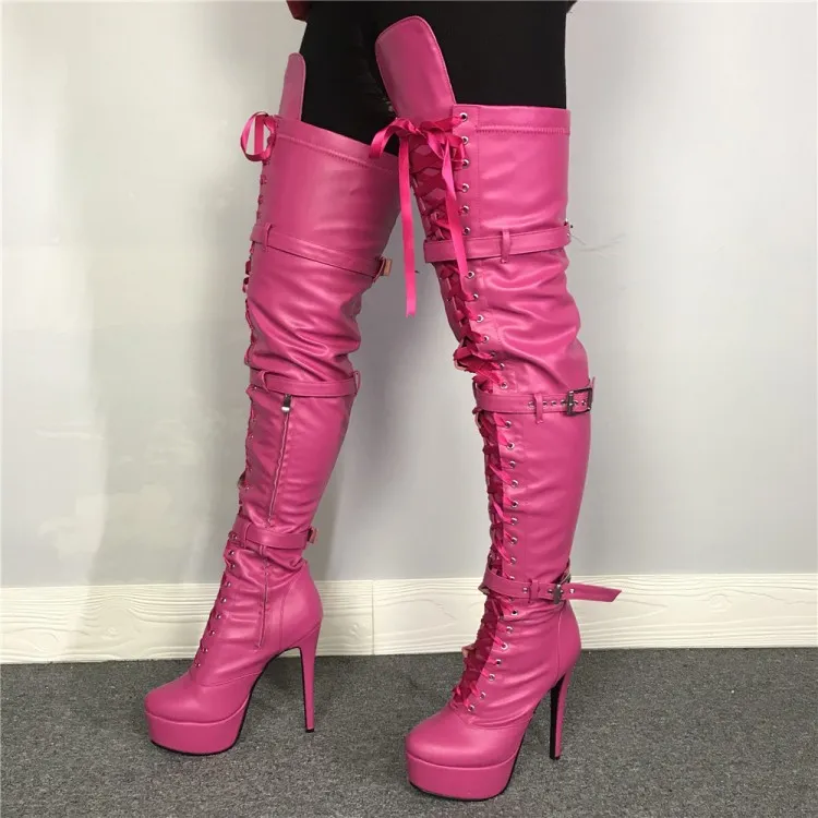 Fuchsia thigh deals high boots