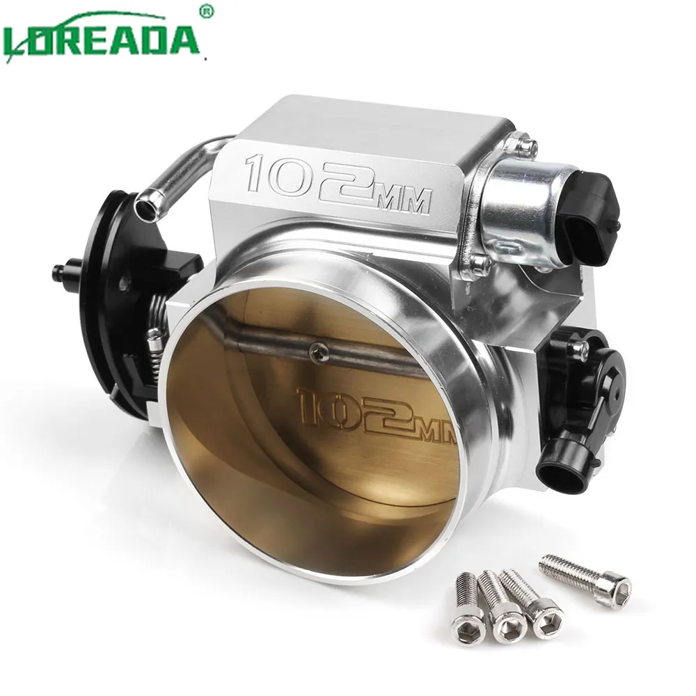 LOREADA High Flow Billet Aluminium 92mm/102mm Drosselklappengehäuse Für LS1 LS2 LS3 LS6 LSX Auto Modifikation Teile Schwarz/Silber