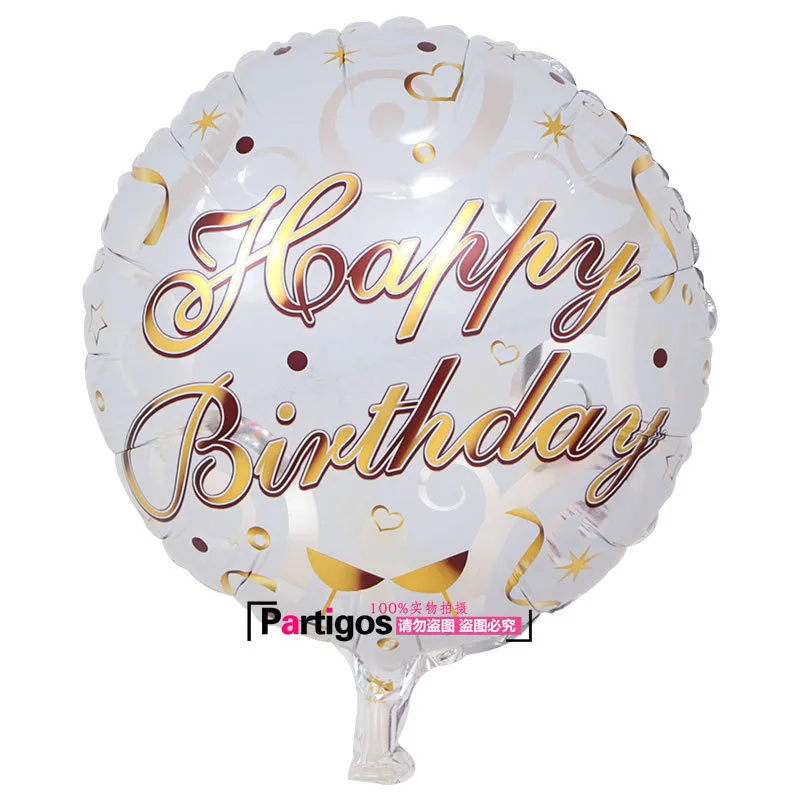 50pcs lot 18inch Happy Birthday Balloon Aluminium Foil Balloons Helium Balloon Mylar Balls For Kid Party Decoration Toys Globos Q1275N