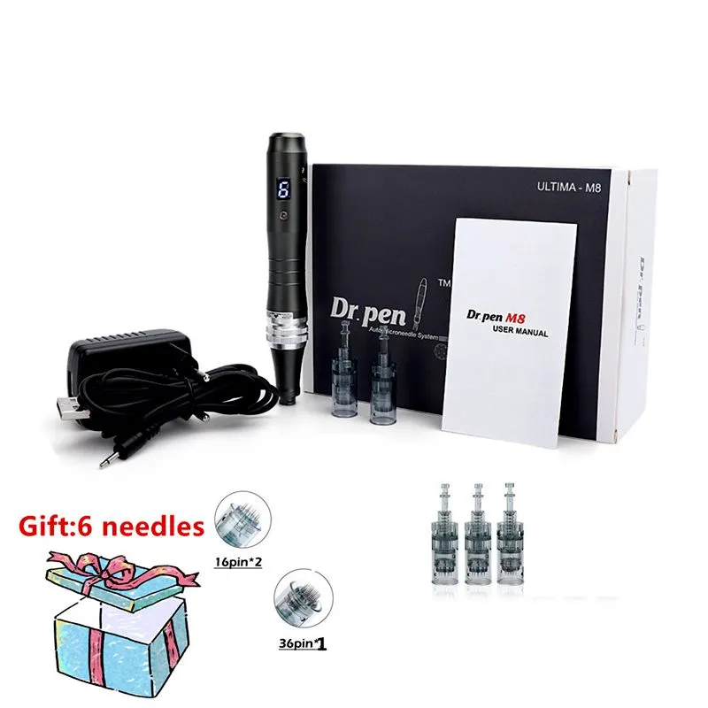 Zbiory!!! Najnowszy Dr Pen M8-W / C 6 Speed ​​Wireless Wireless MTS MICRONEEDLE DERMA PEN Producent Micro Emphedling System Dermapen