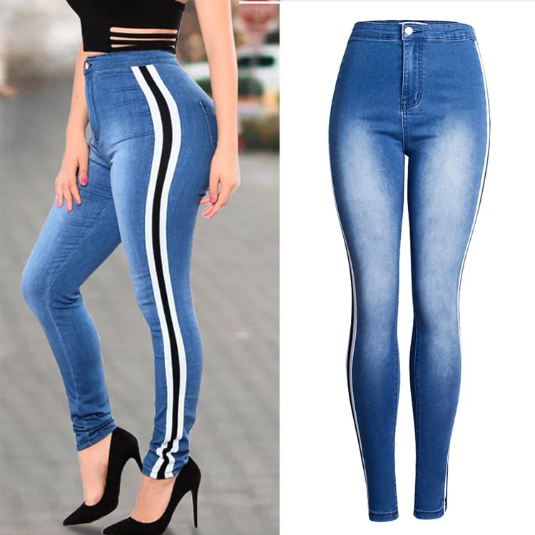 Compra Jeans Pantalones Tejanos Elásticos Atractivo De Las Señoras De Las  Mujeres Delgadas Talle Alto La Elevación Del Extremo De Mezclilla  Pantalones Elásticos De Los Pantalones Del Lápiz Nuevas Mujeres De La