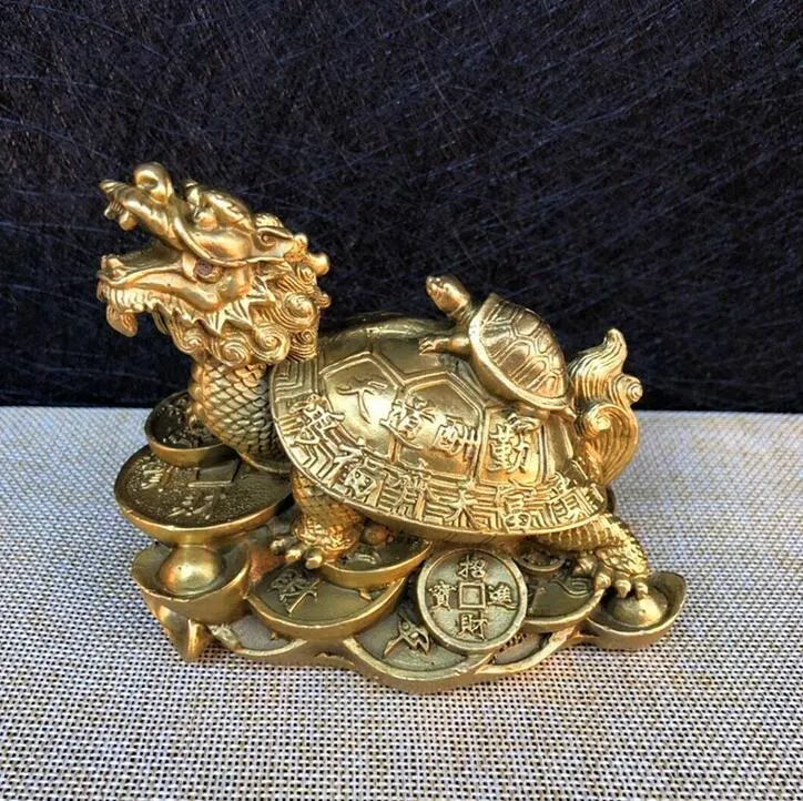 Usine directe Seiko Dragon tortue décorations Jinyu Mantang famille maison Wangzi mère Dragon tortue maison métal artisanat en gros