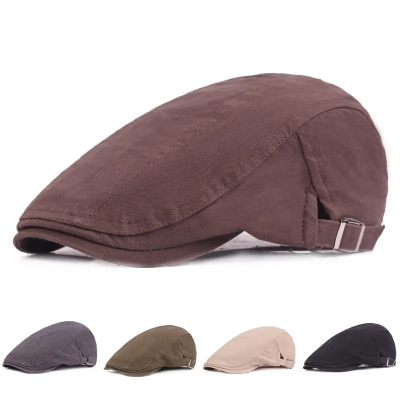 Berretto Piatto Uomo In Corduroy - Coppola Regolabile Unisex Per Autunno/Inverno, Stile Retrò E Casuale