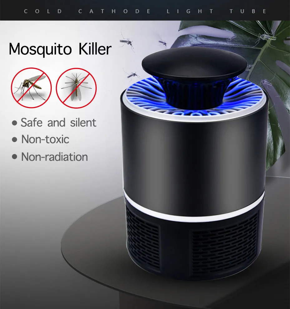 LED Mosquito Killer Lamp Bug Zapper UV USB Powered Photocatalyst