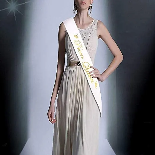 Écharpes Prom King & Prom Queen En Satin - 2 Pièces Pour Fête De Fin D’année, Graduation, école
