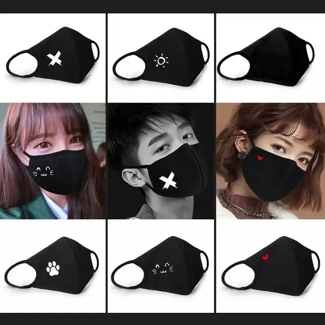 Cotton Dustproof Face Boca Máscara Anime Dos Desenhos Animados Kpop Sorte  Urso Mulheres Homens Muffle Face Boca Máscaras GD54 De $436,21