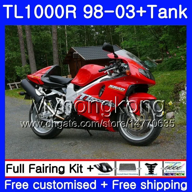 Fuel Gas Tank for Suzuki TL1000R 1998-2003 Red Black Fairings
