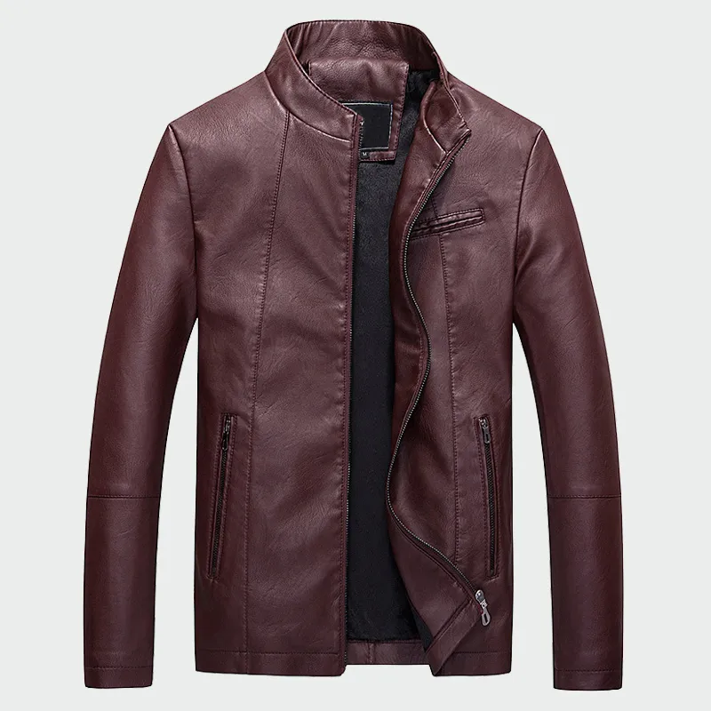 2019 Brand Clothing Men's Leather Jackets Autumn Winter Thick Coats Men Velvet Faux Biker Motorcycle Jacket Warm Male Outerwear