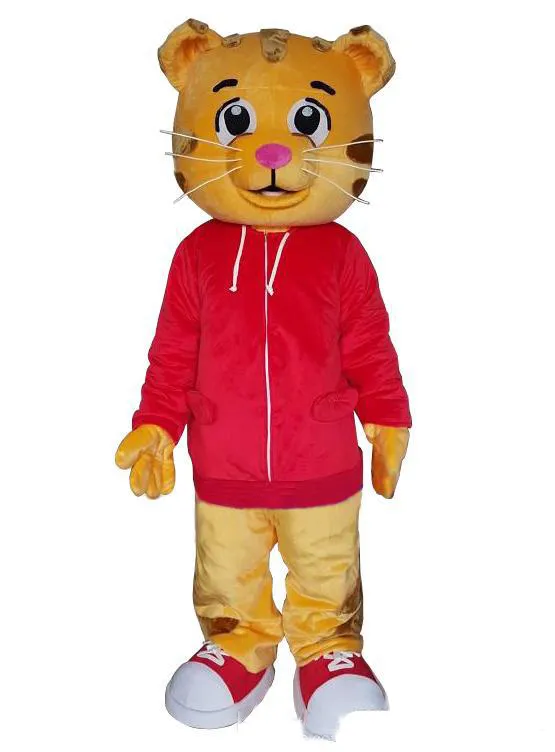 2018 Factory sale hot daniel tiger mascottekostuum voor volwassen dier groot rood Halloween-carnavalsfeest