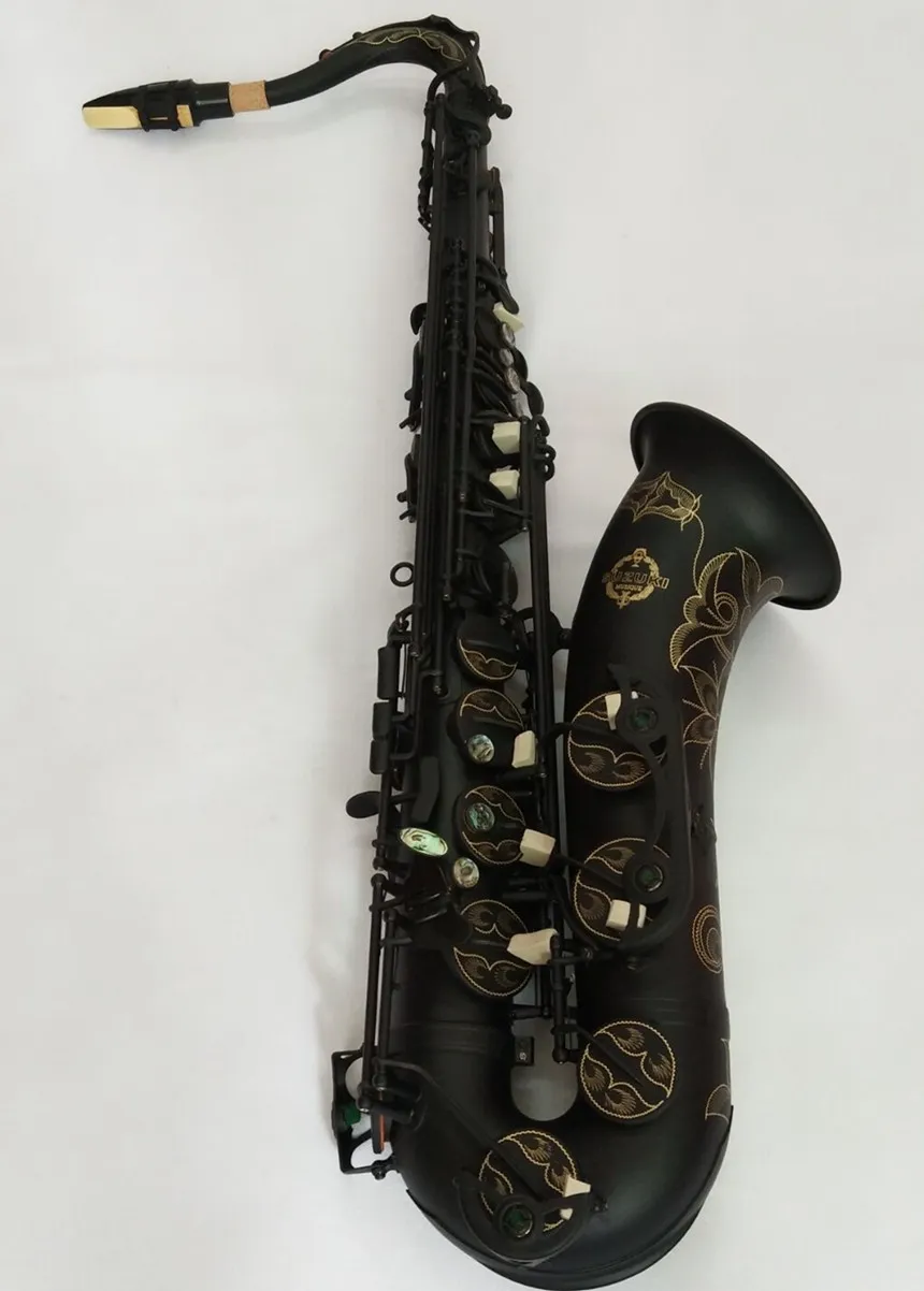 Ny högkvalitativ japansk suzuki tenor saxofon bb musikinstrument svart nickel guld saxprofessional professionell gratis frakt