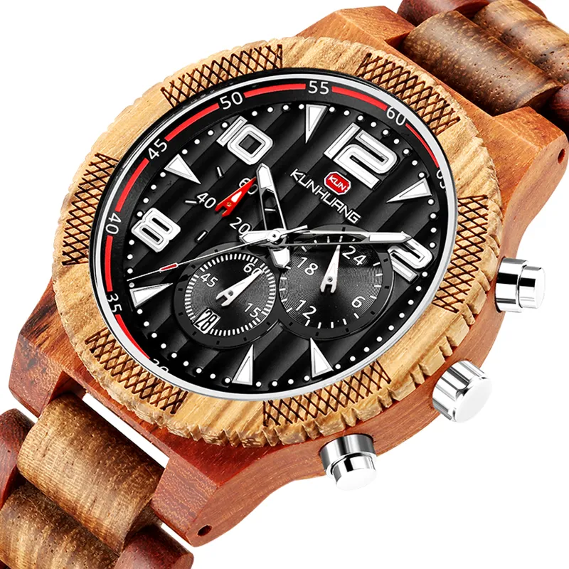 2021 Relojes Hombre wooden watch men's high-end luxury elegant chronograph wristwatch219l