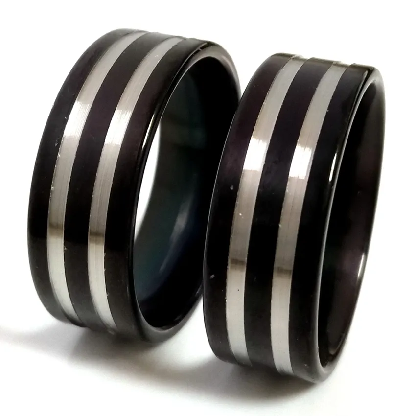Joyería Al Por Mayor De Acero Inoxidable: Anillos De Titanio Negro