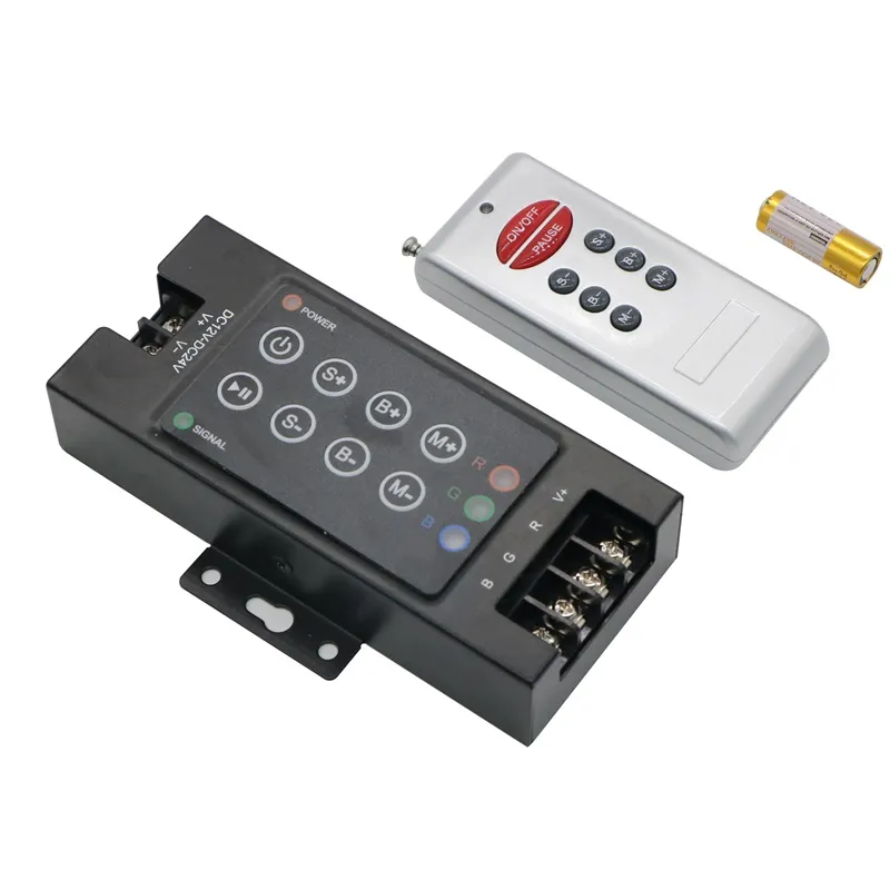 Black Iron DC 12V-24V 30A 8key Wirelesss RF RGB LED Controller with Remote for RGB Led Strip