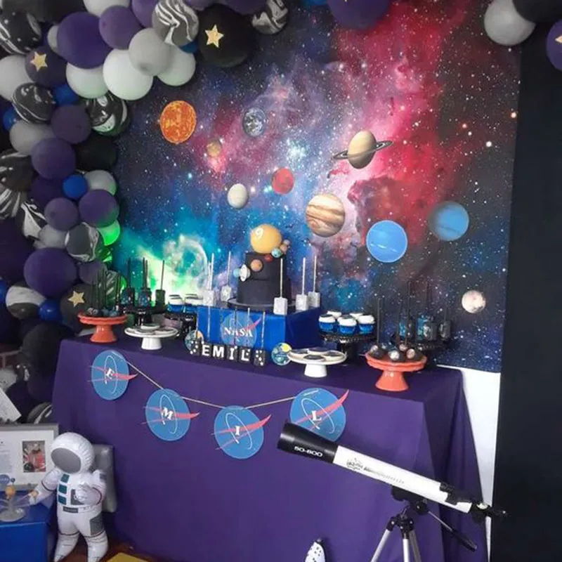 WEIGAO Galáxia Decoração Do Partido Utensílios De Mesa Descartáveis ​​Menino Espaço Astronauta Astronauta Espaço Temático Crianças Decoração de Festa de Aniversário