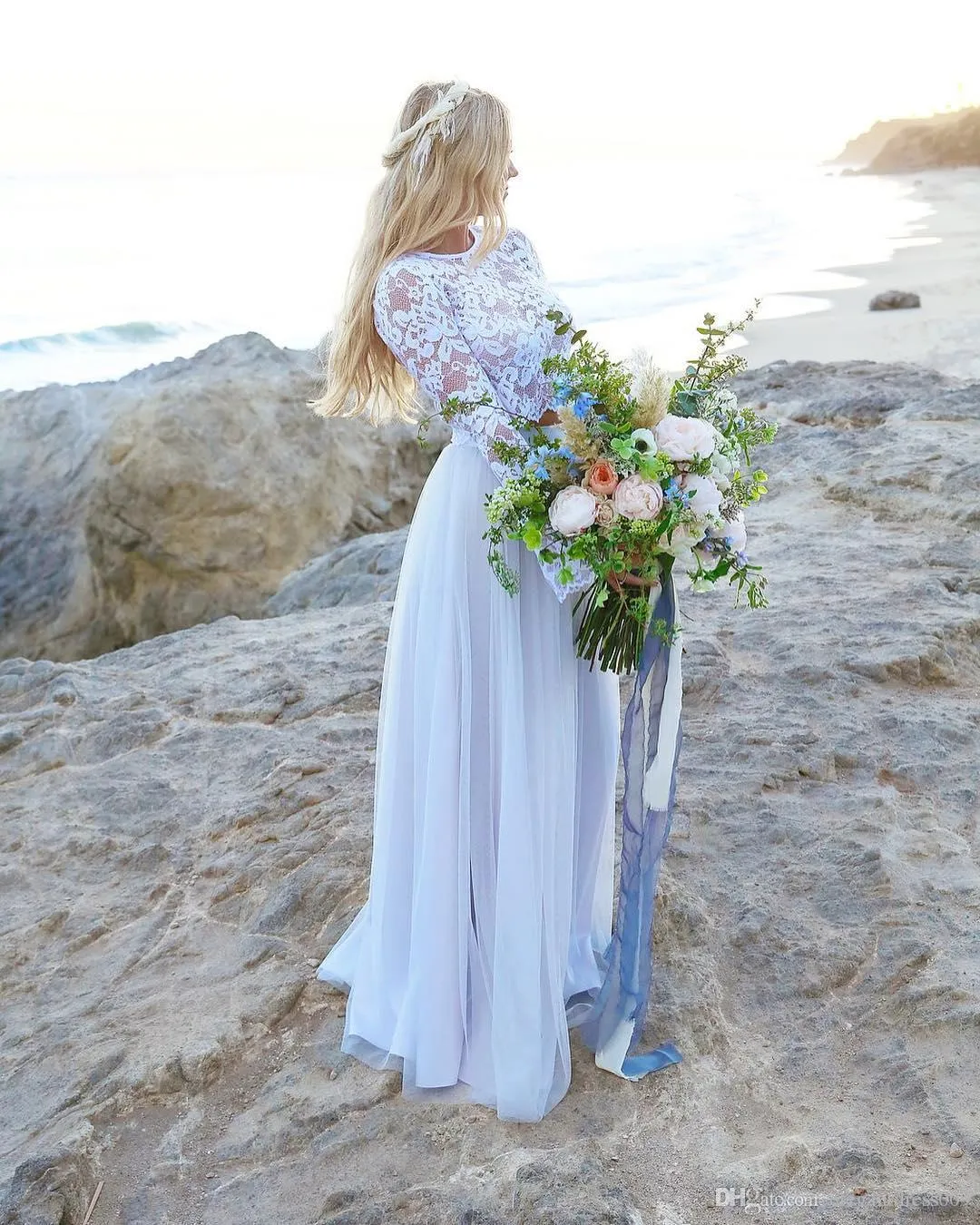 Chiffon two piece clearance bridesmaid dresses