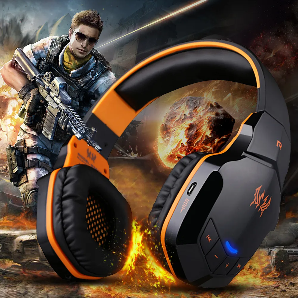 Spider B3505 Wireless Bluetooth Gaming Headphones Earphones with mic button control 3.5mm audio Helmet gaming Headset Gamer earphones