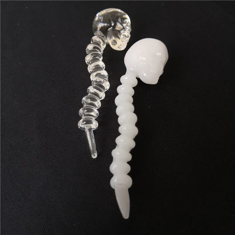 Colorful Skull Glass Dabber Smoking Wax Dab Tools Carb Cap with Blue Clear Dab Tool for quartz banger e nail Oil Dad Rigs