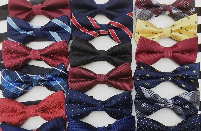 Unisex nek bowtie strik stropdas verstelbare bogen banden hoogwaardige metalen aanpassing gespen multi-style