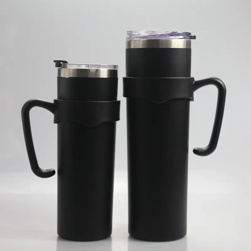 Portable Black Plastic Tumbler Handles For 20oz And 30oz Coffee