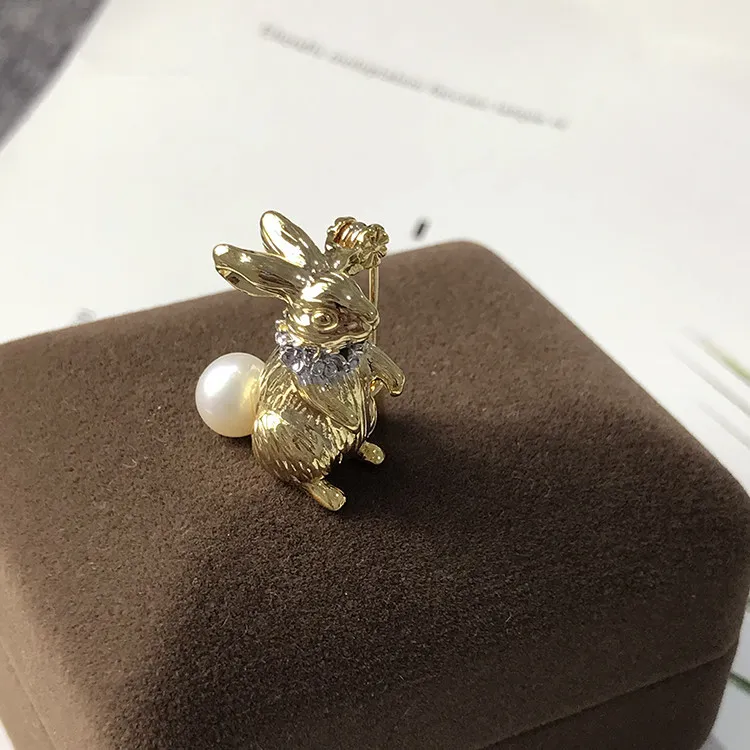 Adorable Bunny Rabbit Brooch With Pearl Accents Perfect Gift For Women,  Girls, And Lovers From Dingding64985, $9.05